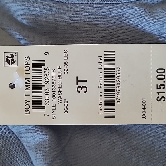 First Impressions Christmas Short Sleve Shirt, Blue, Size 3T. - Picture 4 of 5